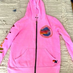 AVIATOR NATION PINK LOGO ZIP UP SAN FRANCISCO XS